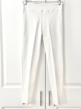 Estelle and Finn White Slim Ankle Pull On Pants Minimalist Stretch Cigarette  4